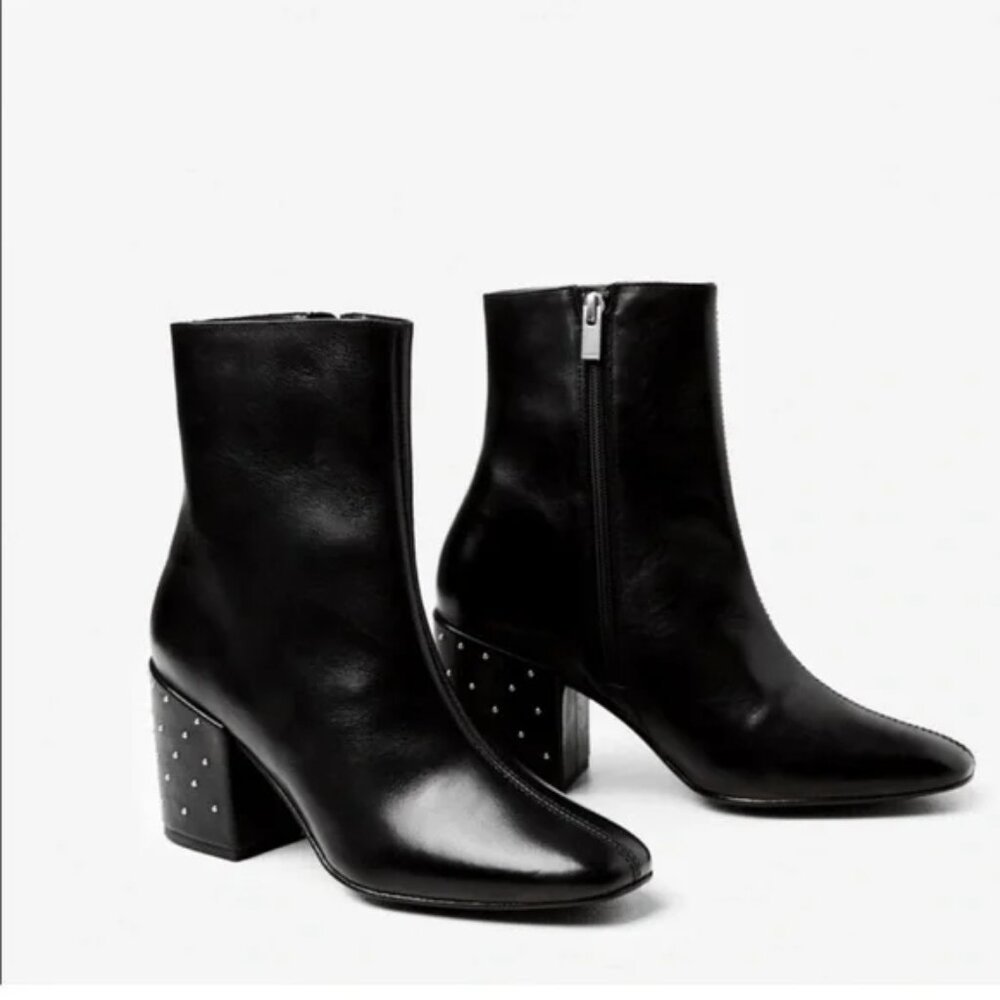 The Kooples Leather Ankle Boot with Studded Heel (FR37/US6) - New in Box
